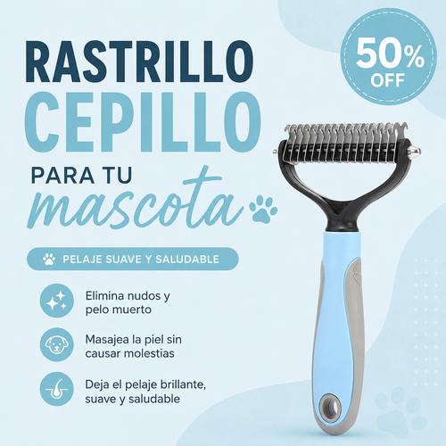 Rastrillo Cepillo  para Mascotas